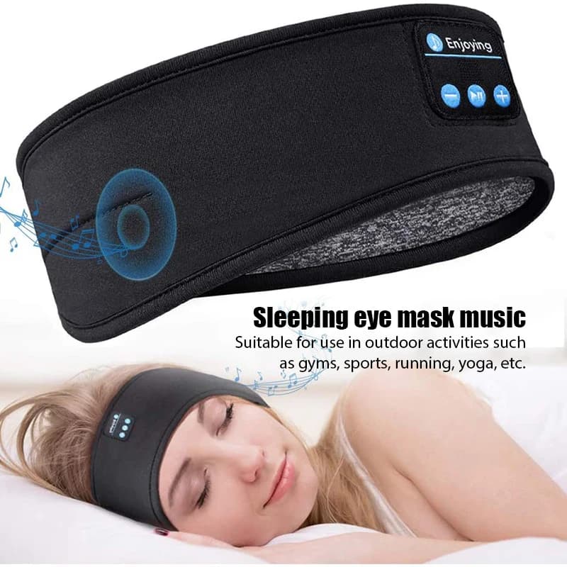 Bezprzewodowe słuchawki Bluetooth w opasce sportowej – słuchanie muzyki, sen i relaks